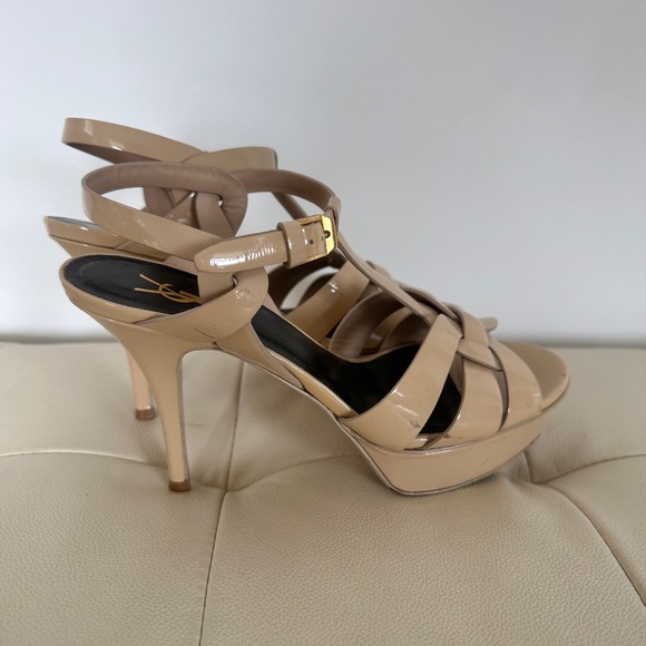 Yves Saint Laurent Paris Women’s Patent Leather Platform Sandals - Size 37 - Picture 3 of 13